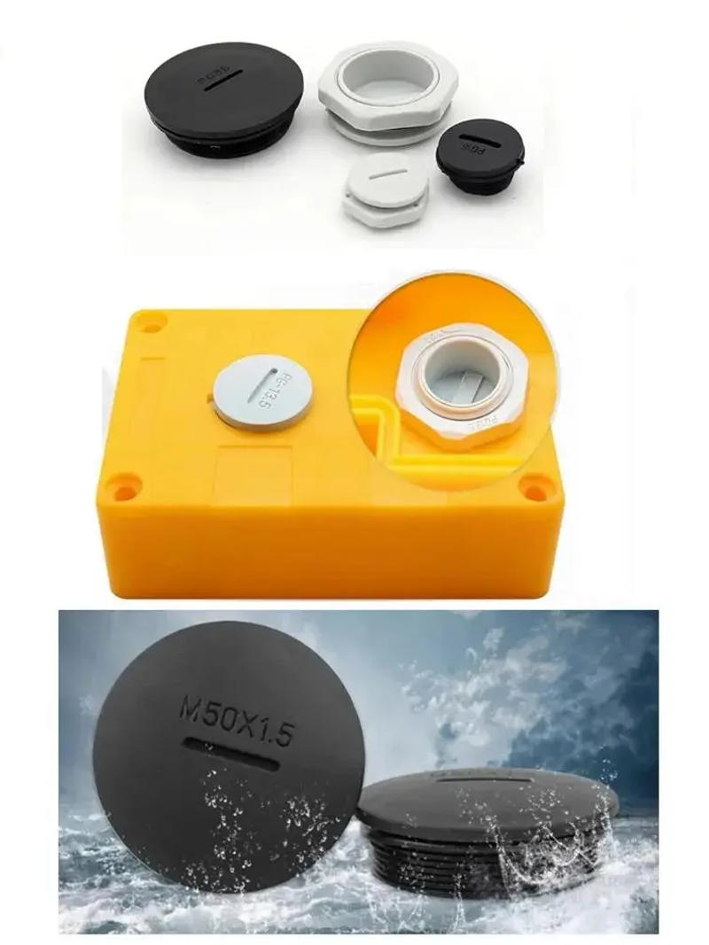 Description Picture 3 of itemWaterproof Screw Plug Plastic Cover Cable Blind Plug WhiteBlack Male Threaded Cable Gland Screw End Cap Cover with Locknut