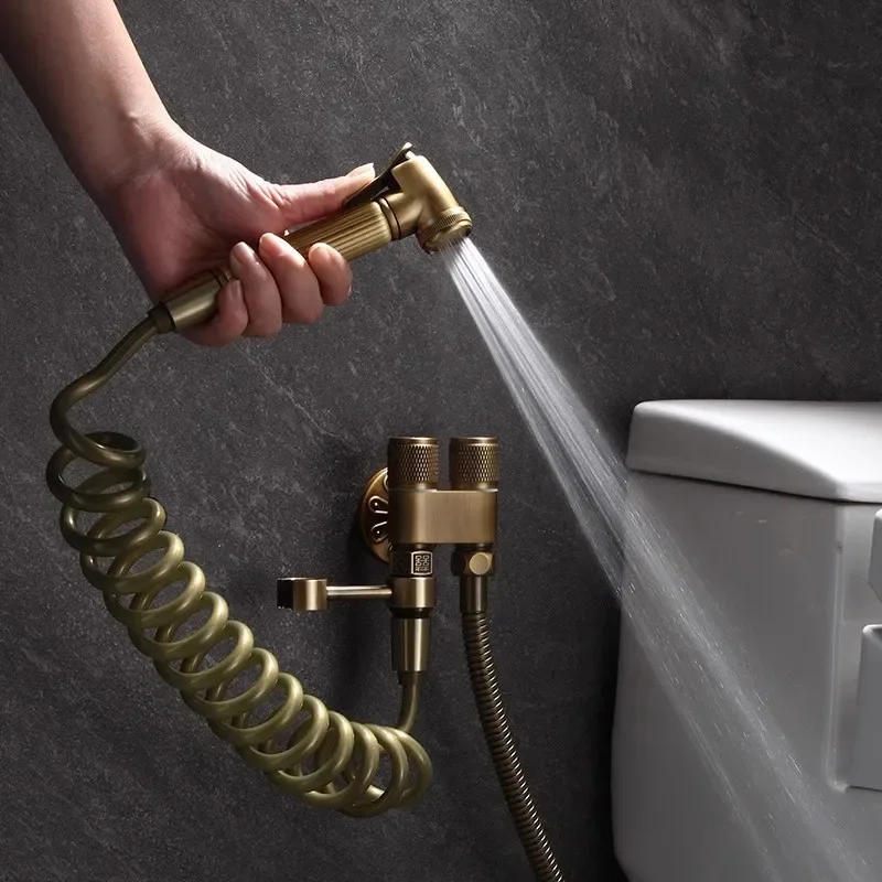 Description Picture 4 of itemAntique Bronze Toilet bidet sprayer set Brass Double Use Bidets faucet Bathroom sprayer shower bidet  High Pressure gun