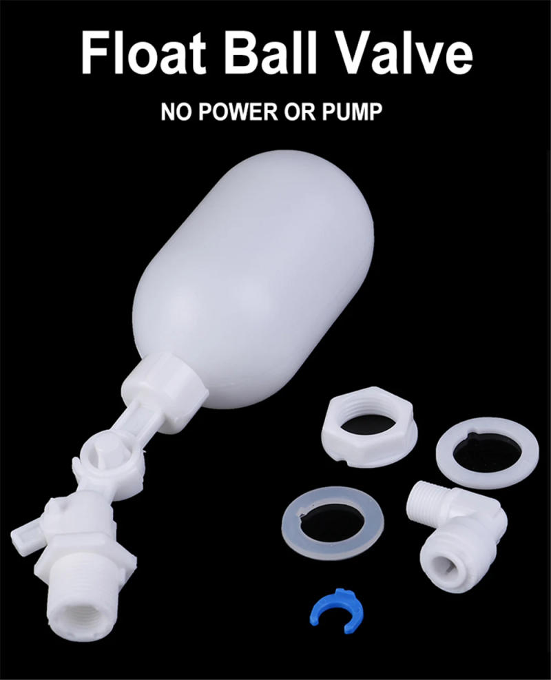 Description Picture 3 of itemPlastic White 1/4 Inch Float Ball Valve For RO Water Purifier Aquarium Auto Water Changer Float Valve Water Level Controller
