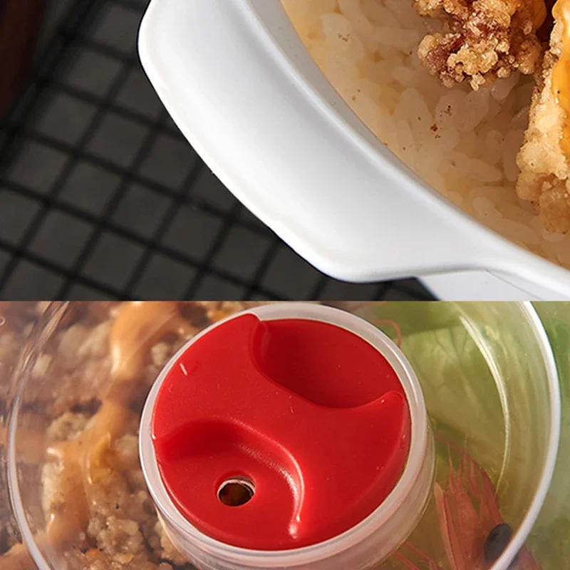 Description Picture 4 of itemMicrowave Lunch Box with Two Ear Round Lid Plastic Heating Fresh Keeping Box Steamed Bun Instant Noodles Bowl for Household