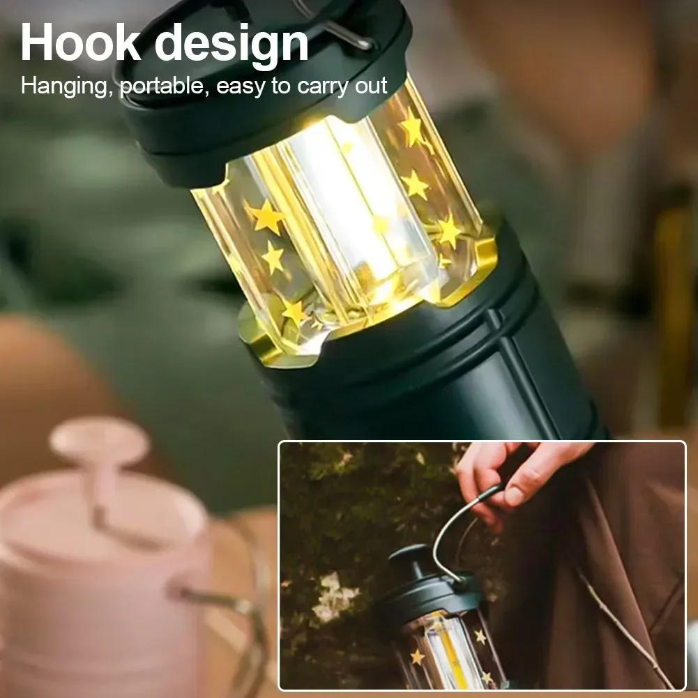 Description Picture 4 of itemMultifunctional Camping Atmosphere Light with Hook Hand Pull Off Design Outdoor Portable Waterproof Emergency Flashlights