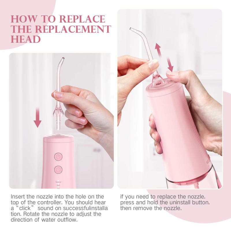 Description Picture 5 of itemSejoy Oral Irrigator USB Rechargeable Water Flosser Portable Dental Water Jet 350ML Water Tank Waterproof Teeth Cleaner