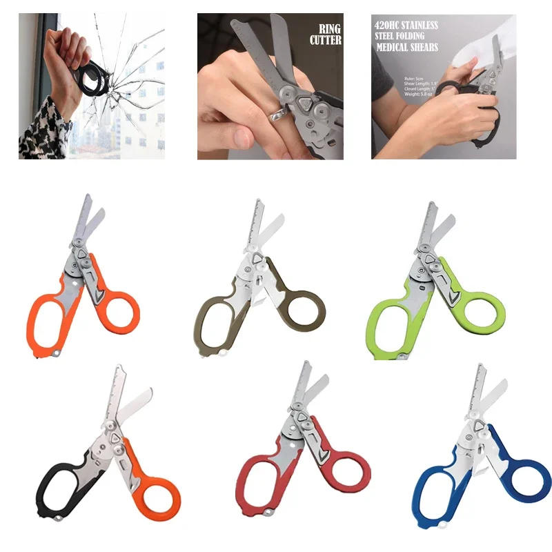 Description Picture 3 of itemOutdoor Survival Tool Medical Scissors Portable Multi-Purpose Scissors Raptors First Aid Expert Tactical Folding Scissors Set