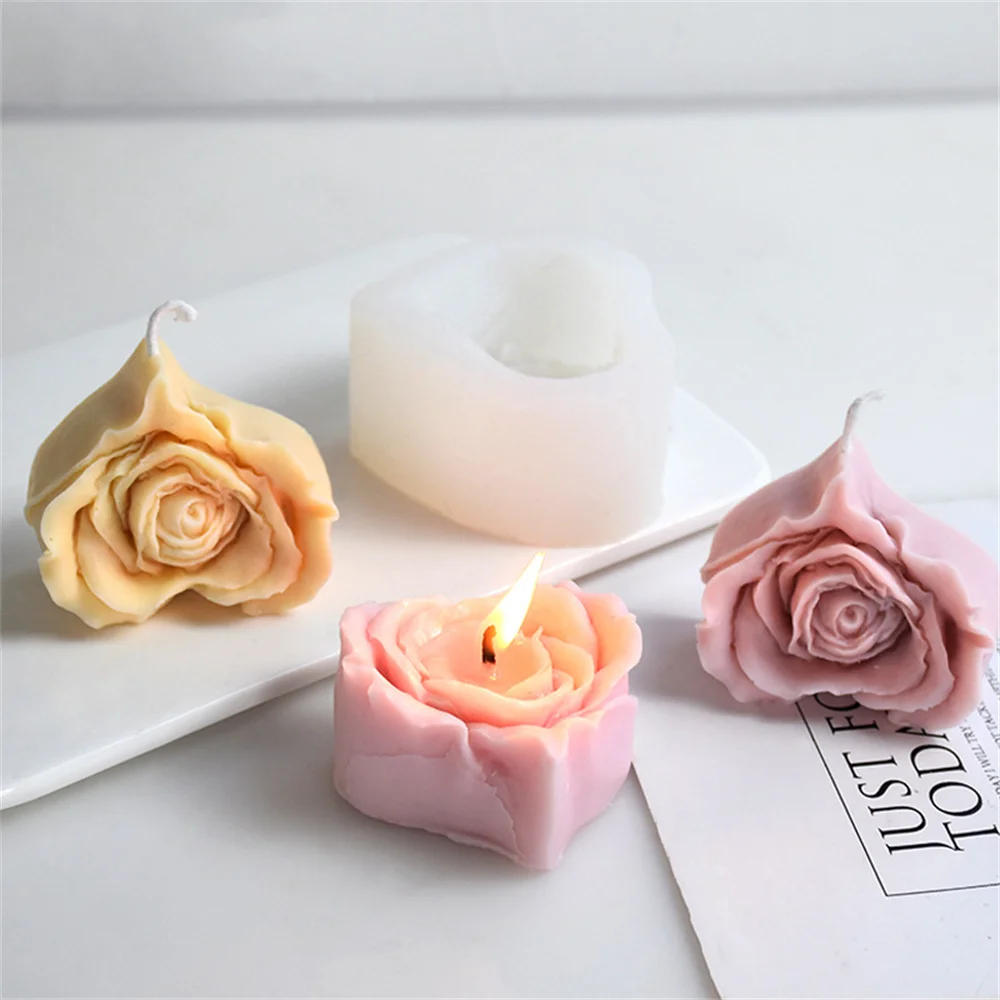 Description Picture 2 of itemRose Heart Candle Silicone Mold DIY Flowers Shaped Candle Making Soap Resin Chocolate Mold Craft Valentine's Gift for Girlfriend