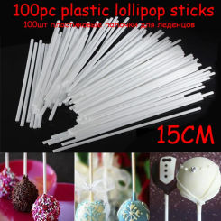 100pcs/Set Lollipop Sticks DIY Cake Plastic Lolly Candy Chocolate  Modelling Dessert Cake Mould Stand Decorating Tools