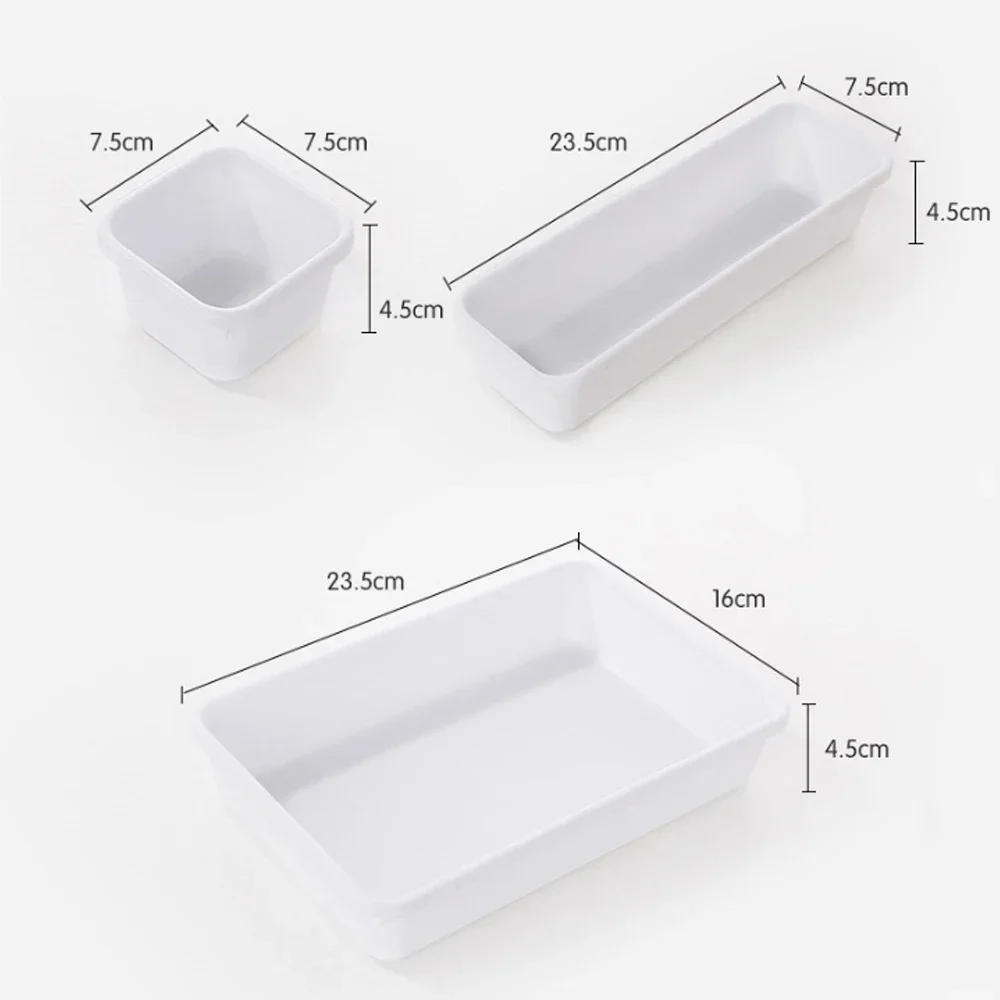 Description Picture 5 of item8pcs/set Adjustable Drawer Organizer Box Trays Make Up Cosmetics Sundries Divider Holder Kitchen Bathroom Closet Jewellery Box