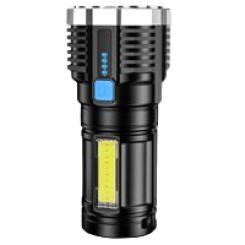 Portable Four Eyes Long Shot Bright Flashlight Spotlight Usb Rechargeable Bright Flashlight