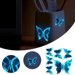 Blue Luminous Butterfly Sticker Bedroom Living Room Luminous Glow-In-The-Dark Stickers Decorative Self-Adhesive Switch Stickers