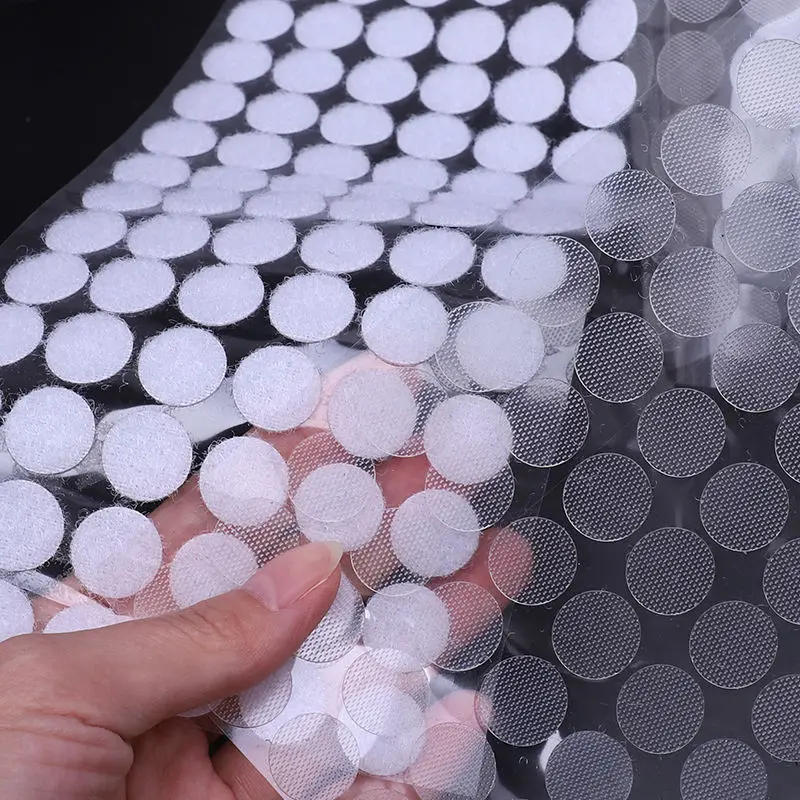Description Picture 4 of item500/99pairs Transparent Dot Sticker Self Adhesive Hook and Loop Fastener Tape 10/15/20mm Nylon Strong Glue Baby Round Coin Tape