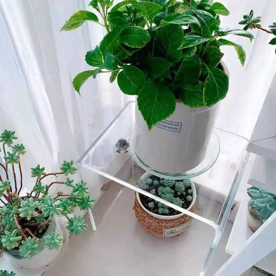 Description Picture 6 of itemNew Acrylic Glass Stool Change Shoes Footstool Family Sofa Stool Living Room Sofa Coffee Table Small Side Table Bench Table