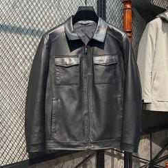 Genuine Leather Jacket Men 2023 Casual Real Sheepskin Coat Mans Clothing Lapel Black Leather Jackets Jaqueta Masculina Couro