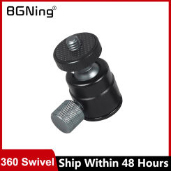 Mini BallHead 360 Swivel 1/4 Screw Tripod Ball Head Lock Knob for DSLR Camera Monopod Flash Light Stand Video Photo Accessories
