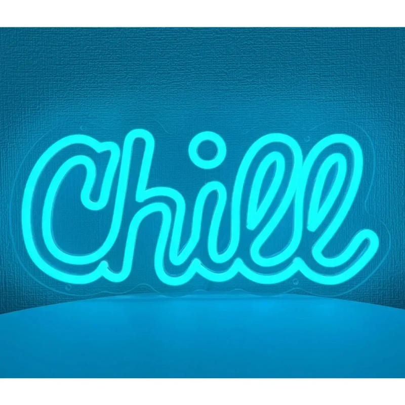 Description Picture 2 of itemChill Neon Sign LED Neon Sign for Bedroom Neon Sign for Wall Decor Neon Light Sign for Man Cave Bathroom Bar Party Club Decor