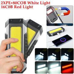 LED COB Camping Lamp TYPE-C Charging with Magnet Portable Lantern Dimmable Service Work Light Waterproof for Outdoor Accessories