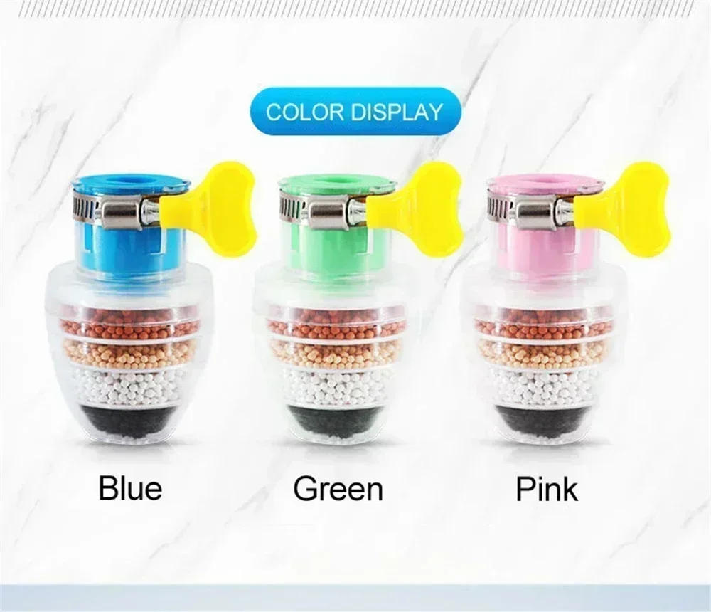 Description Picture 3 of item5-layers Purifier Tap Filter Water Saving Kitchen Faucet Bubbler Activated Carbon Filtration Shower Head Nozzle Cleaning Filters