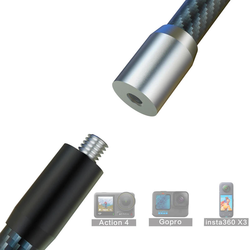 Description Picture 3 of itemMultiPurpose 1/4" Male to Female Threaded Carbon Fiber Pole Extension Rod for Insta360 Gopro12 Helmet Arm Selfie Stick