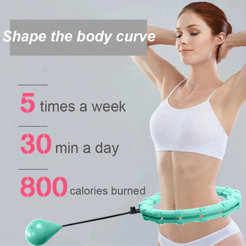 Description Picture 2 of item21/24/27/30 Knots Weighted Hula Circle Sport Hoops Weight Loss Plus Size Smart Exercise 2 in 1 Adjustable with Detachable Knots