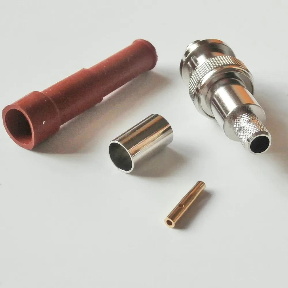 Description Picture 5 of item1 Pcs RF Coax Connector Socket RPBNC RP BNC Male High Voltage Power SHV 5000V 5KV Crimp for RG8X RG-8X LMR240 RG59 Cable Plug