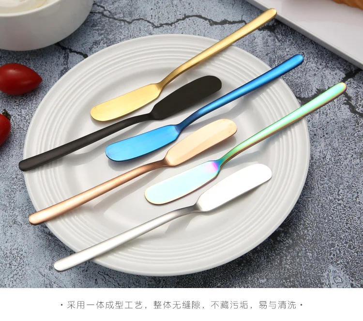 Description Picture 6 of item1pcs Butter Knife Cheese Cutter Stainless Steel Cheese Dessert Knife Cream Wipe Cream Bread Jam Tools Kitchen Gadget Knives