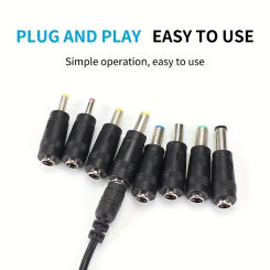 Universal Source AC/DC Power Adapter Jack Plug Connector Laptop Charger Adapter Jack 8PCS Set 5.5MM 2.5MM 2.1MM 1.7MM Connect