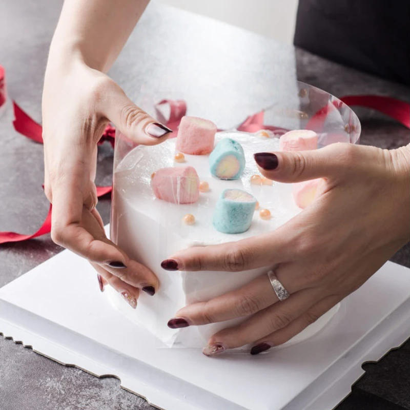 Description Picture 3 of item1 Roll Cake Surround Film DIY  Bakeware Acetate Film Transparent Cake Collar Kitchen  6/8/10/12/15Cm Accessories Baking Tools