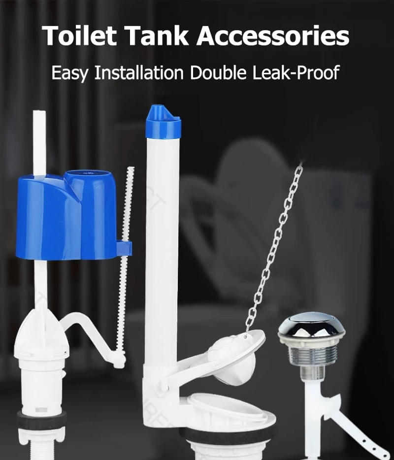Description Picture 2 of itemToilet Tank Replacement Kit Toilet Water Tank Inlet Valve Double Flush Drain Valve WaterTank Round Button Side Buttons Universal