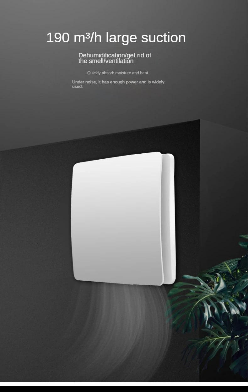 Description Picture 5 of item4/6 Inch High Speed Exhaust Fan Toilet Kitchen Bathroom Hanging Wall Window Ventilator Extractor with Remote Control