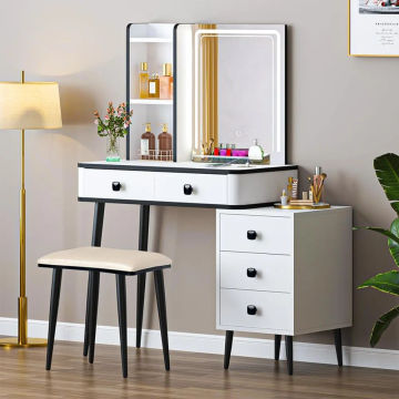 Vanity Desk With 3-Color Touch Screen Lighted Mirror and Lights Dressers for Bedroom Free Shipping Dressing Table Furniture Home