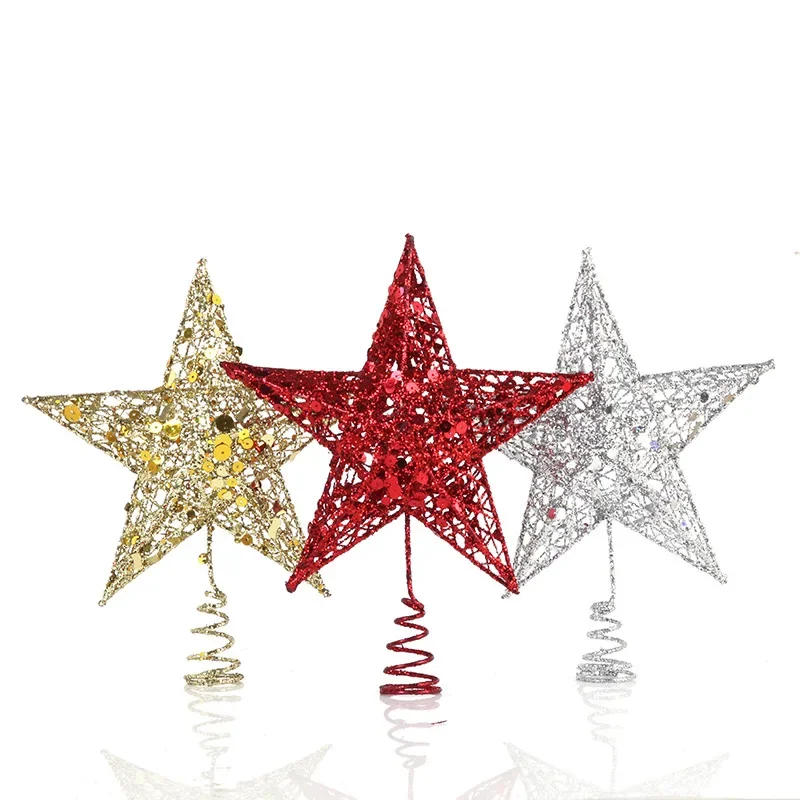 Description Picture 4 of item1pc Gold Glitter Christmas Tree Topper Christmas Decorations For Home 2024 Xmas Tree Ornaments Navidad Natal New Year Gift 2025