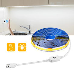 USB LED Strip Light With Hand Sweep Sensor Switch/ Dimmable Touch Sensor Switch / Push Switch For Kitchen Study Cabinet Closet