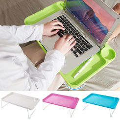 Laptop Bed Table Portable Folding Laptop Table with Cup Holder for Student Dormitory Sofa Non-slip Legs Strong Load-bearing Bed