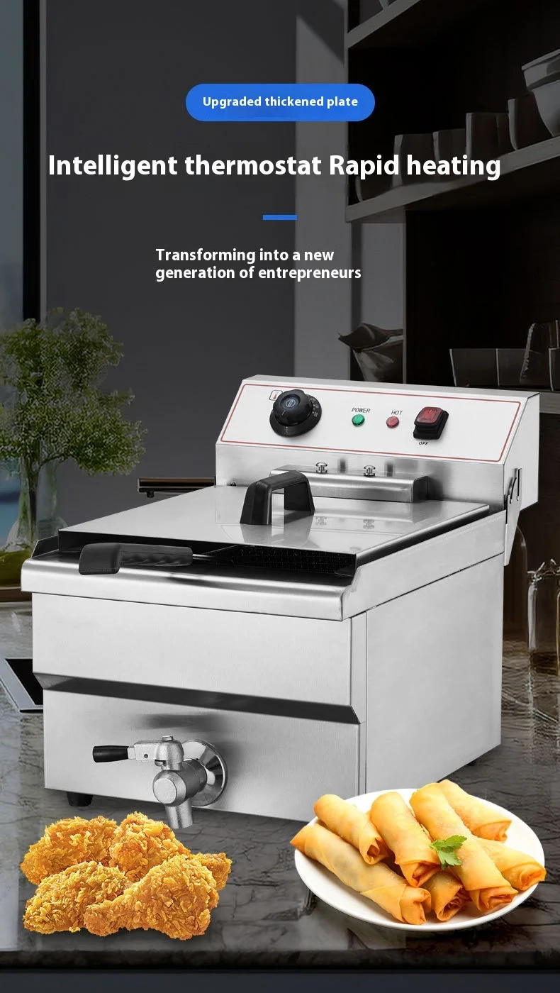 Description Picture 2 of itemCommercial Electric Deep Fryer w/Dual Tanks 12L 3000W  Stainless Steel Countertop Fryer for Fried Chicken French Fries