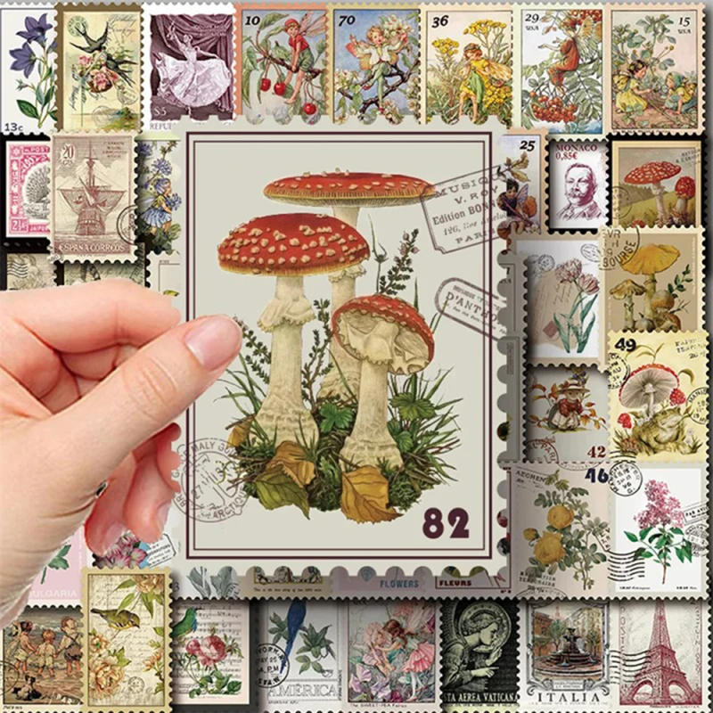 Description Picture 3 of item10/20/50 PCS All Different Vintage Postage Stamps Desc Stickers For Scrapbooking And Journaling