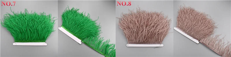 Description Picture 5 of itemWholesale 10Meters Ostrich Feathers Tape Ribbon Trims 10-15cm 4-6" Tassel Fringe Trim Clothes Sewing White Clothing Accessories
