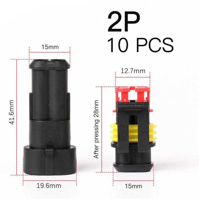 Description Picture 6 of itemNew 10pieces 5 Pairs Waterproof Male Female Electrical Connectors Plug 2-Pin Way With Wire For Car Motorcycle Scooter Marine