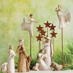 2024 Jesus Nativity Statue Resin Holy Family Willow Tree Set Ornaments Easter Religious Crafts Xmas Decor Custom Christmas Gift