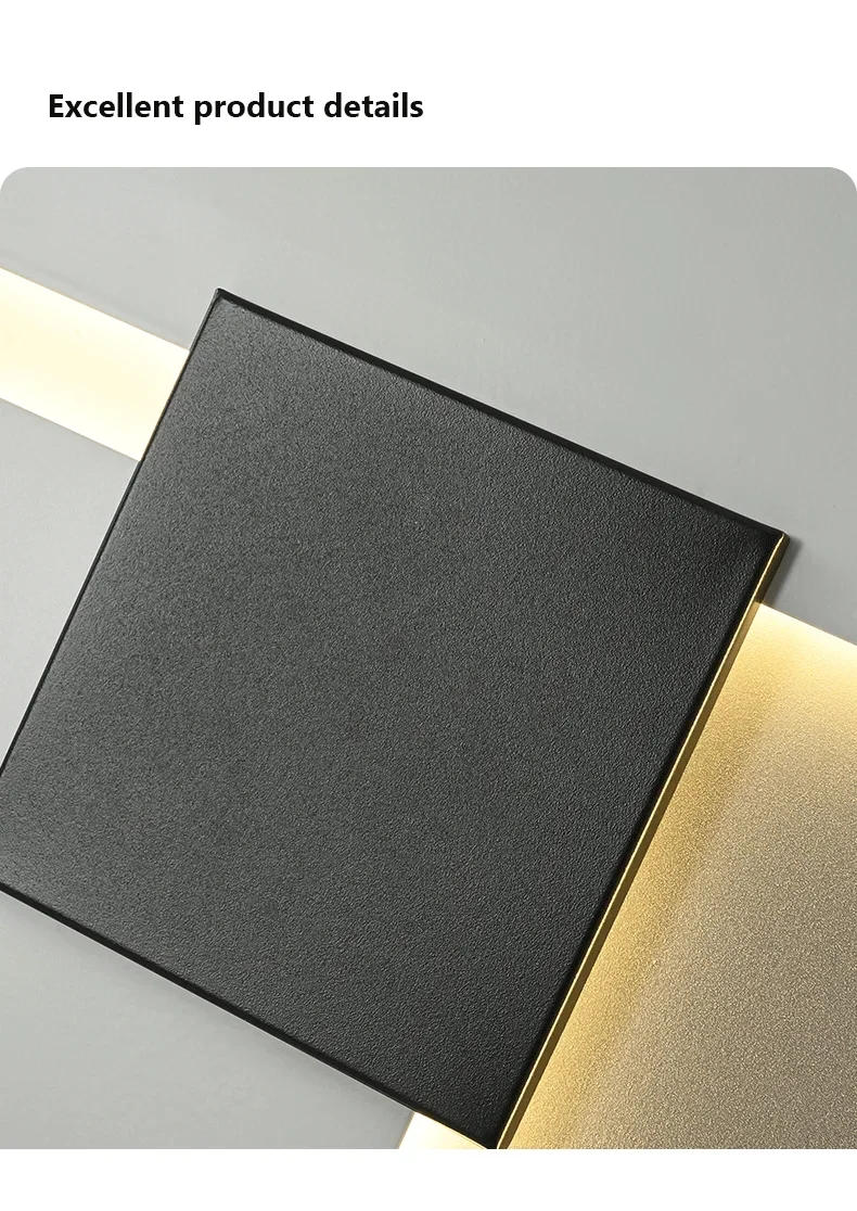 Description Picture 3 of itemNordic Creative Design Wall Light Indoor Aisle Stair Decor Light Parlor Bedroom Wall Sconce Hallway Porch Light Square Art Lamp