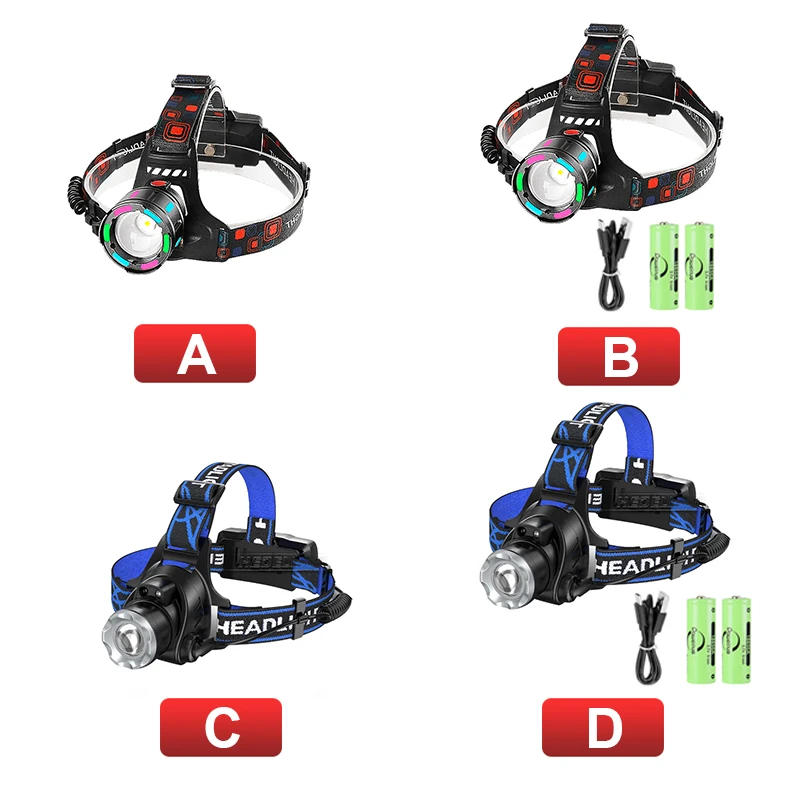 Description Picture 2 of itemThe New High Power LED Headlight Lighting 2000M Fluorescent Tactical Light Camping Fishing Lantern Continuous Lighting 10 Hours