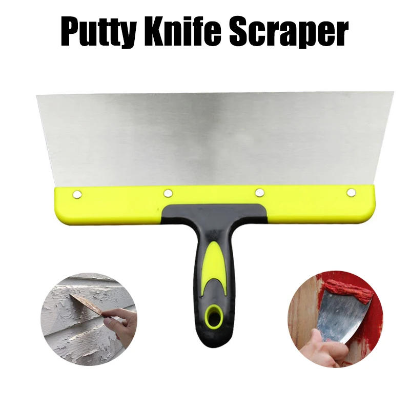 Description Picture 2 of itemPutty Knife Handle Stainless Steel Paint Scraper Taping Knife for Repairing Drywall Removing Wallpaper, Plaster, Cement