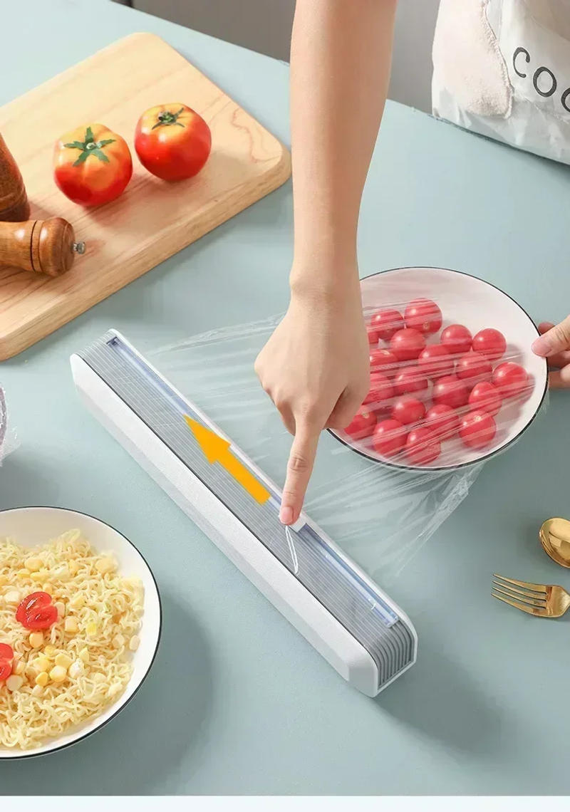 Description Picture 4 of itemKitchen Household Plastic Wrap Dispensers Magnetic Cling Film Cutter Storage Box Aluminum Foil Stretch Cutter Accessories