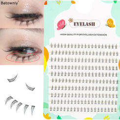 200 Clusters of Small Crescent False Eyelashes With Distinct Roots and Natural Imitation Grafted Eyelashes for Fairy Lower Eyela