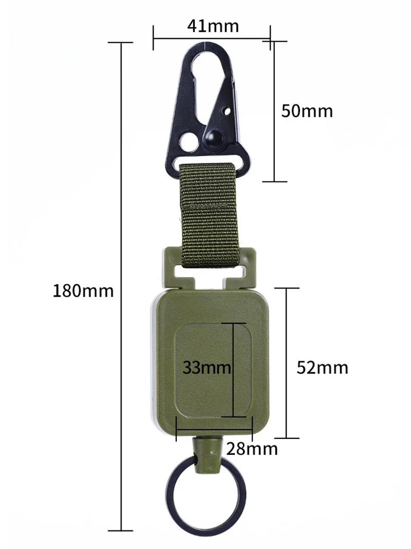 Description Picture 5 of item60cm High Quality Steel Wire Retractable Badge Reels Multi-purpose Tactical Backpack Hooks Outdoor Fishing Climbing Accessories