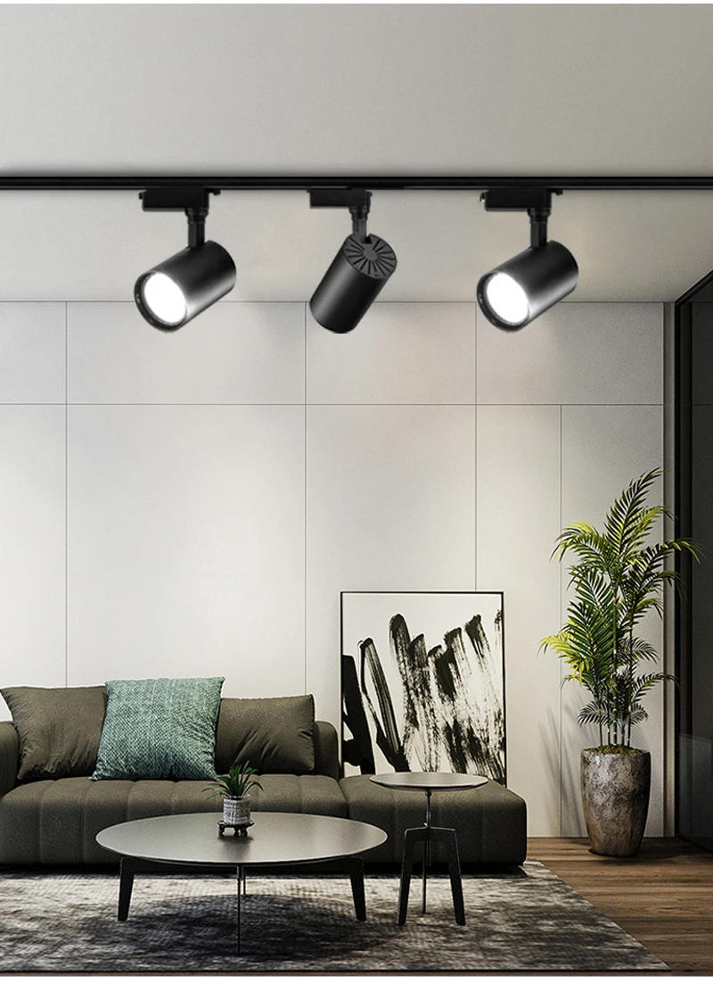 Description Picture 5 of itemFull Set Led Track Light Fixture Rail 110-220V COB Ceiling Track Lamp 20/40W Spot Lighting For Clothing Shop Living Room Home