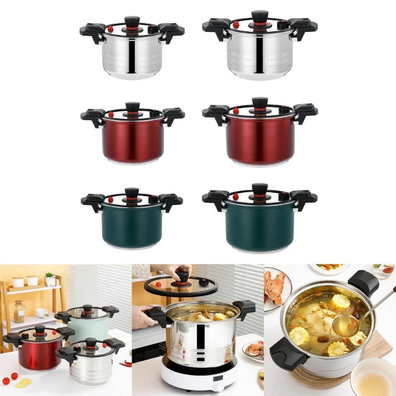 Description Picture 2 of itemPressure Cooker with Basket Convenient Pressure Cooker Efficient Kitchen Pressure Cooker Cookware Soup Pots