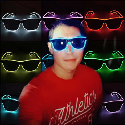 10 Color Luminous EL Neon Glasses LED Sunglasses Bar Party Dance DJ Bright Flashing Glasses Light Up Eyewear Glow Party Supplies