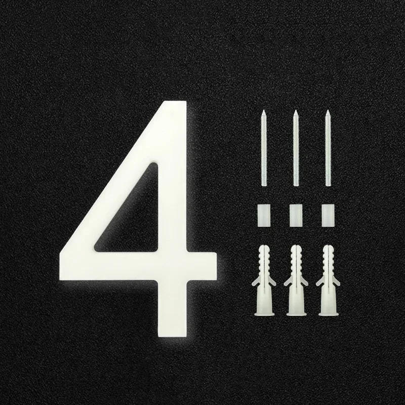 Description Picture 6 of item5 Inch House Numbers-Floating or Flush Mounting, Acrylic Home Address Door Numbers/Mailbox Number for Outside (White)