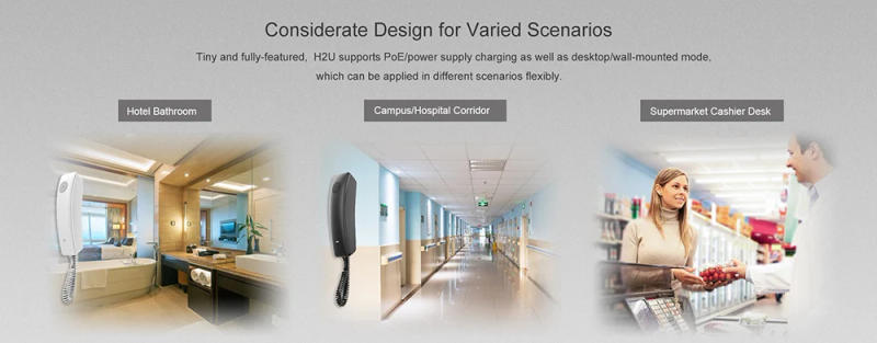 Description Picture 3 of itemFanvil Wall-mounted SIP Telephone for Bathroom Hotel Restroom Office Maison Home Handset VoIP Phone System Support 2 SIP Lines