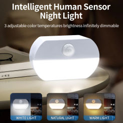 1/2/4pcs Led Night Light with Motion Sensor PIR AAA Battery or Rechargeable Cabinet Lamp for Kitchen Bathroom Closet Stairs