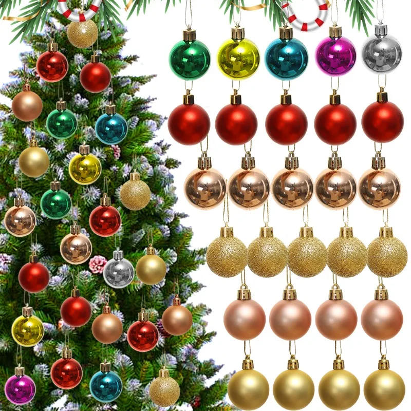 Description Picture 2 of item60/6pcs Glitter Christmas Balls Indoor Outdoor Xmas Tree Hanging Pendants Ornament New Year Party Decoration Christmas Ball Gift