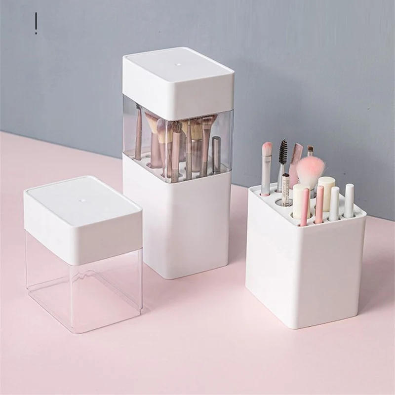 Description Picture 3 of item2 in 1 Makeup Storage Box and Drying Rack Portable Eye Shadow Brush Box Multi-Functional Makeup Brushes Storage Drying Racks